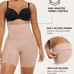 SHAPELLX Shapewear Tummy Control Short for Women Seamless High Waisted Body Shaper (Sand, L)