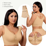 FeelinGirl Compression Bra Post Surgery Mastectomy Bra Front Closure Surgical Breast Augmentation Post Op Beige