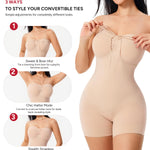 Nebility Strapless Shapewear for Women Tummy Control Shapewear Bodysuits Full Body Shaper with Adjustable Bow & Halter Neck(Beige,Small)