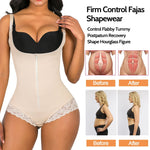 SHAPERX Women's Fajas Colombianas Shapewear Postpartum Tummy Control Body Shaper Butt Lifter Bodysuit, SZ7200-Beige-S