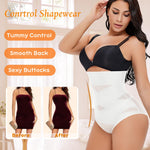 Werena Tummy Control Shapewear Panties for Women High Waisted Body Shaper Slimming Shapewear Underwear Girdle Panty(White-smooth Fabric,Medium)