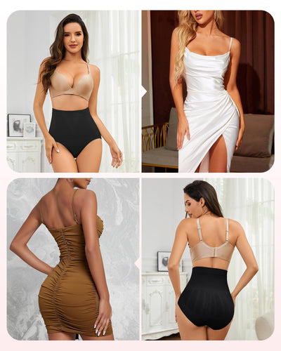 FVACPJ Tummy Control Shapewear Panties - High Waisted Shapewear Underwear for Women Body Shaping Briefs Seamless Panty Girdle
