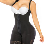 YIANNA Fajas Colombianas Shapewear for Women Tummy Control Post Surgery Compression Garment with Zipper Crotch,YA7260-Black-L