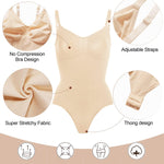 SHAPERX Women's Tummy Control Shapewear Thong Bodysuit Seamless Waist Snatching Body Shaper,SZ5215-Beige-4XL