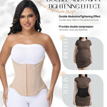 SHAPSHE Waist Trainer for Women Tummy Control Cincher Corset Shapewear Working Out Body Shaper with Hooks Tan L