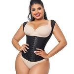 Forma Tu Cuerpo Waist Trainer for Women, Corset Shapewear, Hourglass Shape Faja Body Shaper, Waist Cincher for Women (Black + Waist Trainer with Straps, S)