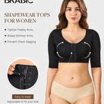 BRABIC Shaper Tops for Women Arm Compression Post Surgery Front Closure Bra Tank Top Shapewear (Black, L)