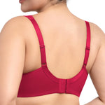 HSIA Bras for Women Minimizer Full Coverage, Plus Size T Shirt Unlined Underwire Smooth Bra, Seamless Cups Joan Ultimate Soft Coral Red