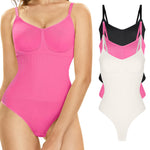 Lover-Beauty Bodysuit for Women 3 Piece, Seamless Shapewear Bodysuit with Strap, Body Shaper【Black、White、Pink】