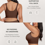 SHAPELLX Front Closure Bras for Women Post Surgery Compression Bra Wireless Mastectomy Bra Adjustable Straps Brown L
