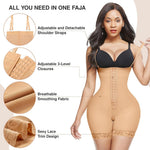 Lover-Beauty Tummy Control Shapewear for Women Fajas Colombianas Moldeadoras Body Shaper Butt Lifter with Zipper Crotch Beige Small