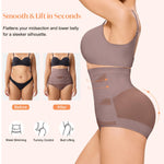 CYDREAM Shapewear for Women Tummy Control Panties High Waisted Butt Lifting Panties Faja Body Shaper (Purple Brown, X-Large)