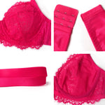 HSIA Minimizer Bra for Women - Plus Size Lace Full Coverage Womans Bra Unlined Underwire Bra for Heavy Breast Raspberry Red