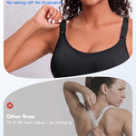 FITTIN Front Adjustable Sports Bra: Adjust in 3s While Wearing - Customize Your Comfort & Support Anytime for Low to Medium Support Workout - Full Coverage Racerback Bra for Women Large Bust C-DDD Cup