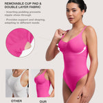 Lover-Beauty Bodysuits for Women Tummy Control Seamless Shapewear Thong Full Bust Body Shaper Pink Large