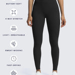 Aoxjox High Waisted Workout Leggings for Women Trinity Yoga Pants 26.5" (Black, Small)