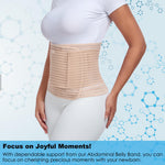 Gepoetry Postpartum & Post Surgery Abdominal Binder. Postpartum Belly Band Support Recovery after C-Section, Natural Birth, Hysterectomy, Hernia Belt (Beige,L)