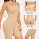 Werena Women's Strapless Shapewear Full Body Bodysuit Tummy Control Seamless Mid Thigh Body Shaper with Removable Straps (Nude,3XL)