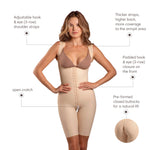 Isavela High Back Closed Buttocks Enhancer Hook & Eye Front Center (BE13) (XS, Beige)