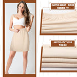 Haysandy 3 Pieces Women's Half Slips 19, 27, 35 Inch Satin Underskirt Dress Anti Static Long Underskirt Lady Slips for Under Dresses (Nude, X-Large)