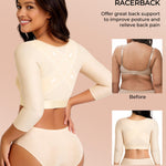 EUYZOU Arm Compression Sleeves for Women Post Surgery Front Closure Bra Slimming Arm Lipo Shapewear Top - Nude XXL