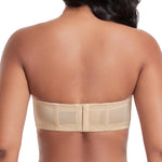 DotVol Women's Plus Size Strapless Bra Full Figure Underwire Contour Beauty Back Multiway Bra(38D, Beige)