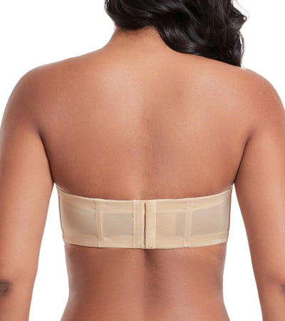 DotVol Women's Plus Size Strapless Bra Full Figure Underwire Contour Beauty Back Multiway Bra(38D, Beige)