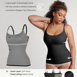 FeelinGirl Womens Shapewear Cami Tops for Women - Scoop Neck Tummy Control for Women Compression Shirts Black M
