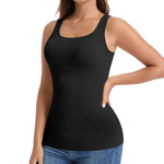 JOYSHAPER Shapewear for Women Tank Tops With Built In Bra Shapewear Tops Tummy Control Body Shaper Camisoles for Women Compression Square Neck Tanks Black 2XL