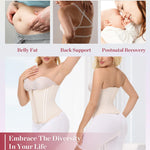 SHAPSHE Waist Trainer for Women Tummy Control Workout Sports Girdle Body Shaper with Zipper Hooks Beige XS
