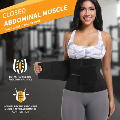 SCULPT TOUCH Women's Waist Trainer Corset, Tummy Control Shapewear Belt for Workout, Black (Black, Large)