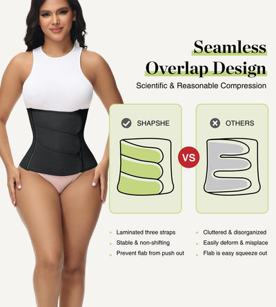 SHAPSHE Waist Trainer for Women Postpartum Abdominal Binder Girdles Cincher Corset Shapewear Stomach Wrap Black 3XL