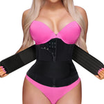 GainKee Waist Trainer for Women Zip Trimmer Belts Detachable Two Belts Corset Body Shaper with Zipper 9 Steel Bones