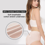 HAVVIS Women's Briefs Underwear Cotton High Waist Tummy Control Panties Rose Jacquard Ladies Panty Multipack (Brief 06-5 Pack - Assorted Colors, X-Large)