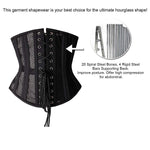 SHAPERX 26 Double Steel Boned Breathable Mesh Corset Heavy Duty Waist Training Shaper, SZ1996-Black-XS
