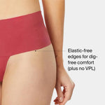 SPANX SPANXsupersmooth Undie-tectable Thong - Comfortable Core Control - Invisible Shapewear - Women No Show Thong Underwear - Wild Rose - Medium