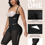 SHAPSHE Shapewear for Women Plus Size Full Body Corset Girdle Body Fajas para Mujer Control Abdomen Workout Faja Knee Length Shapewear C Section Faja Waist Shaper for Women Black