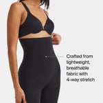 SPANX SPANXsculpt Power Series High-Waisted Mid-Thigh Short - Lightweight, All-Day Comfort - Core Control Shapewear - Very Black - Medium