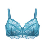 HSIA Minimizer Bra for Women - Plus Size Lace Full Coverage Womans Bra Unlined Underwire Bra for Heavy Breast Horizon Blue