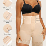 SHAPELLX Faja Body Shaper High Waisted Shapewear for Women Tummy Control Strapless Shapewear Butt Lifting High Compression Shorts (Beige, X-Large)