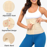 GainKee Women Waist Trainer Cincher Corset Tummy Control Waist Trimmer Workout Sweat Band Sport Girdle Body Shaper Apricot 2XL