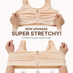 BRABIC Zip Front Closure Mastectomy Bras for Women Post Surgery Compression Everyday Surgical Wireless Wide Adjustable Straps(Nude, X-Large)