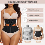 SHAPERX Waist Trainer for Women Underbust Corset Shapewear Tummy Control Workout Waist Cincher Body Shaper Zipper and Hooks, SZ7310-Black-M