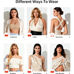 OEAK Supportive Strapless Bras for Women Push Up Wireless Bandeau Bra Non Slip Seamless Bras Comfortable Padded Bralette Nude M