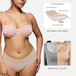 Popilush Push Up Bra Balconette Seamless Underwire Demi T-Shirt Square Neck Bra Lingerie Color Pink with Polka Dots 34B