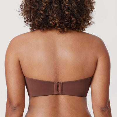DELIMIRA Women's Strapless Bra Unlined Underwire Minimizer Plus Size Support Brown Violet 36B