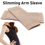 2 Pair Beauty Women Weight Loss Calories Slimming Arm Shaper Massager Lose Buster Wrap Belt Slimming Compression Arm Shaper Helps Tone Shape Upper Arms Sleeve, Black + Flesh Color