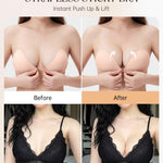 Vertvie Strapless Sticky Bra Push Up Invisible Lightweight Adhesive Cleavage Lift Reusable for Backless Dress Wedding & Prom(Beige,Cup C)