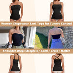 JOYSHAPER Strapless Shapewear Tank Top for Women Tummy Control Shapewear Cami Compression Tube Top Long Strapless Camisole Bandeau Cami Shaper Black S