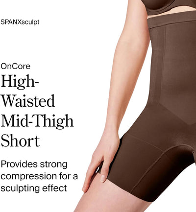 SPANX SPANXsculpt OnCore High-Waisted Mid-Thigh Short - Powerful Sculpting Shapwear for Women - Level 4 Compression